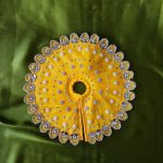 Vrindavan Yellow Pearl Mirror Dress