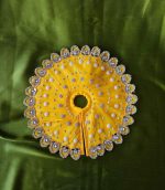 Vrindavan Yellow Pearl Mirror Dress